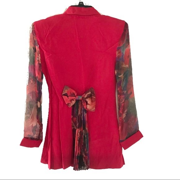 Dawn Joy 80’s Style Vintage 2pc Red Top & Skirt - Picture 2 of 9